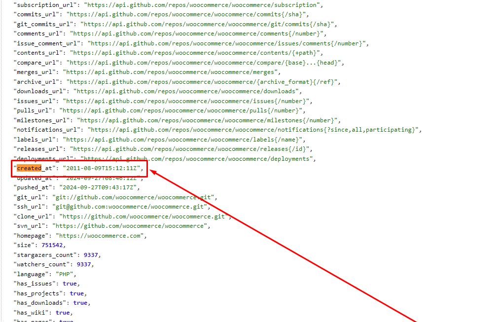 github repo created date